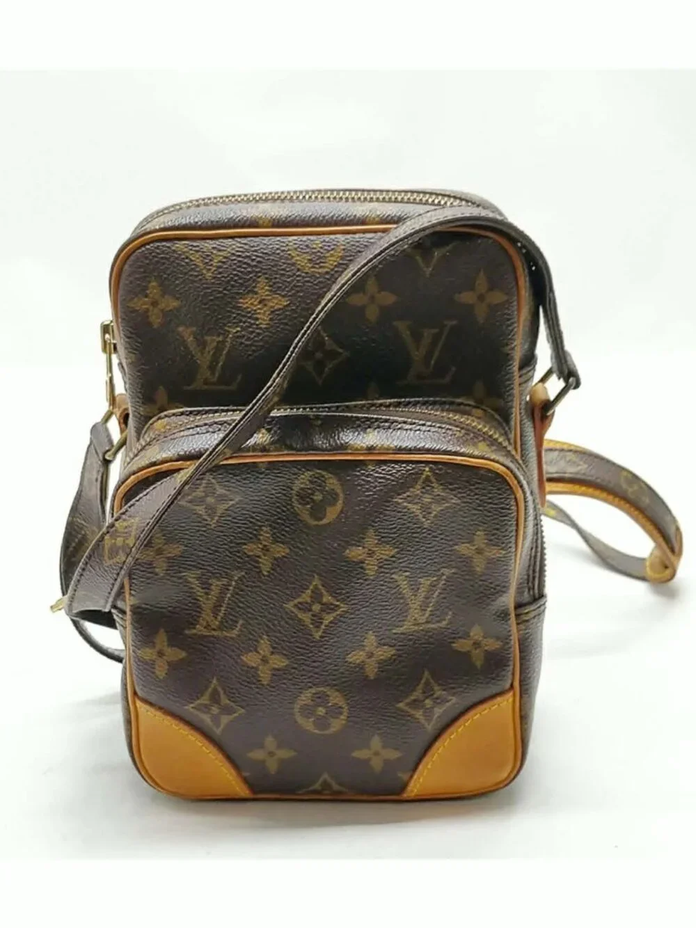 Authentic Louis Vuitton Amazone Monogram Crossbody Bag Vintage LV Brown
